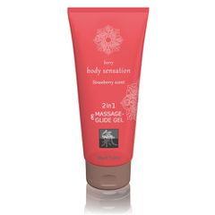 Shiatsu 2-in-1 Massage and Glide Gel 200ml Strawberry