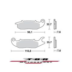 ΤΑΚΑΚΙ BRAKE PADS TBR902 PR-1 HONDA  CBF (Rear Drum Model) 125 09 FRONT - R