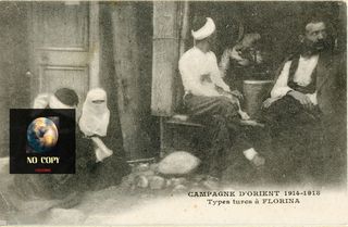 Καρτ ποστάλ Φλώρινας (1918) Τύποι Τούρκων της Φλώρινας (γαλλική έκδοση) - Types turcs a Florina