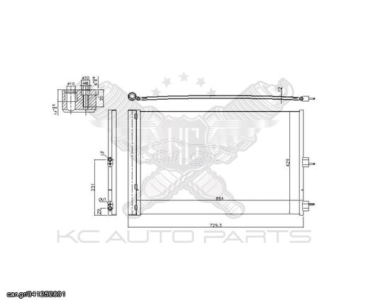 Ψυγείο A/C για Mercedes Benz (CLA-KL C117), 13 - 19 AMG