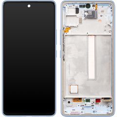 Γνήσια Οθόνη LCD και Μηχανισμός Αφής με Πλαίσιο για Samsung Galaxy A53 5G A536 GH82-28024C (Service Pack) Blue