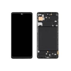 Γνήσια Οθόνη LCD και Μηχανισμός Αφής με Πλαίσιο για Samsung Galaxy A71 A715 GH82-22152A Μαύρο (Service Pack)