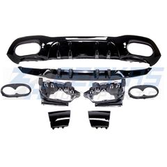 Διαχύτης (Diffuser) Σπόϊλερ προφυλακτήρα πίσω MERCEDES A-Class W177 Hatchback (2018-2023) look AMG A45