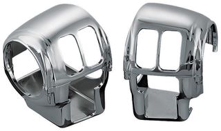 Kuryakyn Καλύμματα Διακοπτών Τιμονιού για Harley Davidson '06 FLHX Street Glide , '96 - '09 FLHT Electra Glide χρώμιο | Switch Housing Cover chrome