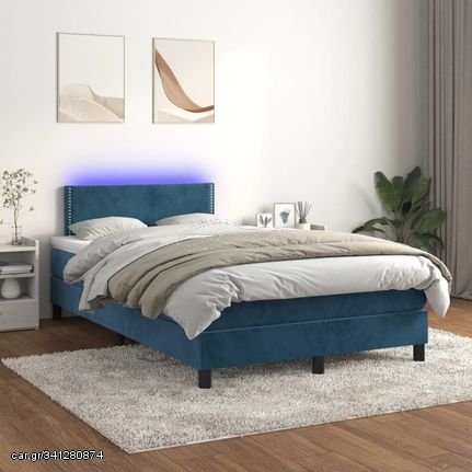 ΚΡΕΒΑΤΙ BOXSPRING ΜΕ ΣΤΡΩΜΑ & LED ΣΚ. ΜΠΛΕ 120X200ΕΚ. ΒΕΛΟΥΔΙΝΟ 3134337