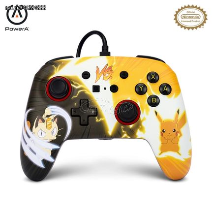 PowerA Enhanced Wired Controller - Nintendo Switch - Pikachu vs. Meowth / Nintendo Switch