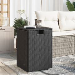 Κάλυμμα-Τραπέζι Φιάλης Προπανίου Μαύρο 40x40x60 εκ. Συνθ. Ρατάν 366294