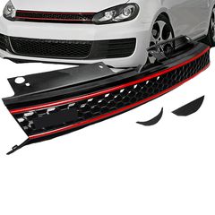 Μάσκα Για Vw Golf VI (6) 08-11 GTI Look Κυψελωτή Με Κόκκινο Σιρίτι 1 Τεμάχιο