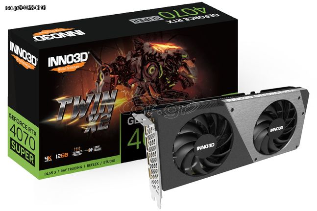 Inno 3D GeForce RTX 4070 Super 12GB GDDR6X Twin X2 Κάρτα Γραφικών (N407S2-126X-186162N) - Πληρωμή και σε έως 9 δόσεις