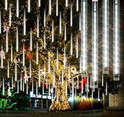 Χριστουγεννιάτικη επεκτεινόμενη LED βροχή μετεωριτών spiral 8 x 47cm λευκό ψυχρό 6399-11 8104 OEM kat
