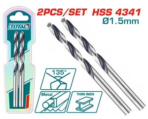 TOTAL ΕΠΑΓΓ. ΤΡΥΠΑΝΙ HSS DIN4341 1.5mm 2τεμ (TAC1200154)