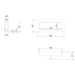 Επιτοίχια εστία βιοαιθανόλης 0,4lt DELTA2/BLACK/SLIM/TUV KRATKI-thumb-2