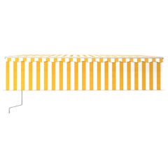 vidaXL Τέντα Αυτόματη με Σκίαστρο/LED/Αισθ. Ανέμου Κίτρινο/Λευκό 6x3 μ-thumb-2