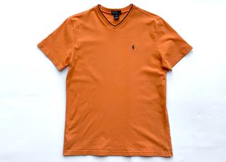 POLO by RALPH LAUREN Παιδικό Κοντομάνικο T-Shirt Πορτοκαλί, Λαιμόκοψη Με V - Size L (14-16 Years)