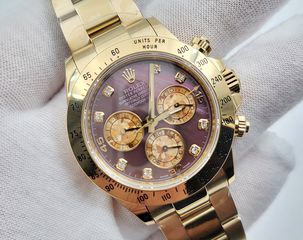 Rolex Daytona ολόχρυσο MOP dial diamonds replica
