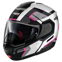 ΚΡΑΝΟΣ NOLAN N90-3 LIGHTHOUSE N-COM METAL WHITE (BLACK - FUCHSIA - SILVER) / METAL BLACK (49)