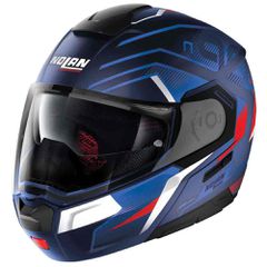 ΚΡΑΝΟΣ NOLAN N90-3 COMEBACK N-COM FLAT CAYMAN BLUE (LIGHT BLUE - RED - WHITE) (46)