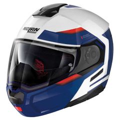 ΚΡΑΝΟΣ NOLAN N90-3 REFLECTOR N-COM METAL WHITE (BLUE - RED) / METAL CAYMAN BLUE (38)