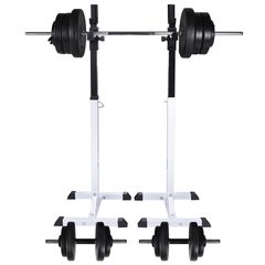 vidaXL Ορθοστάτης Μπάρας/Squat Rack με Σετ Μπάρα και Αλτήρες 60,5 κ.