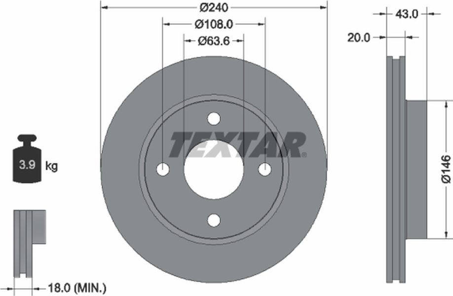 Textar Δισκόπλακα - 92051003