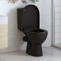 vidaXL Κάλυμμα Λεκάνης με Soft Close & Quick Release Μαύρο