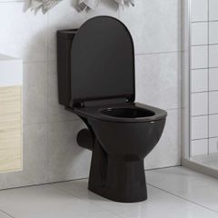 vidaXL Κάλυμμα Λεκάνης με Soft Close & Quick Release Μαύρο
