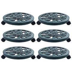 vidaXL Βάσεις για Γλάστρες με Ρόδες 6 τεμ. Πράσινες 38 εκ. Πλαστικές