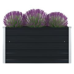 vidaXL Ζαρντινιέρα Ψηλή Ανθρακί 100x100x45 εκ. Γαλβανισμένος Χάλυβας