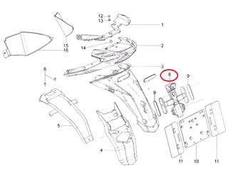 Βάση Στήριξης Πινακίδας Γνήσια Piaggio Typhoon/ Aprilia SR