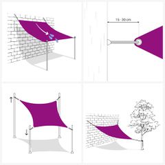 vidaXL Πανί Σκίασης Ανθρακί 3 x 3 x 4,2 μ. από HDPE 160 γρ./μ²-thumb-3