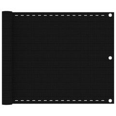 vidaXL Διαχωριστικό Βεράντας Μαύρο 75x500 εκ. από HDPE