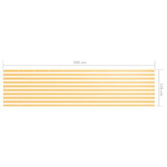vidaXL Διαχωριστικό Βεράντας Λευκό/Κίτρινο 120 x 500 εκ. Ύφασμα Oxford-thumb-4