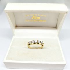 Δαχτυλίδι χρυσός Κ14 σειρέ με λευκές ζιργκόν Α95616 ΤΙΜΗ 345 ΕΥΡΩ