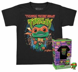 Funko Pocket Pop!  Tee (Child): Teenage Mutant Ninja Turtles Mutant Mayhem - Michelangelo Vinyl Figure and T-Shirt (S)