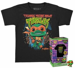 Funko Pocket Pop!  Tee (Child): Teenage Mutant Ninja Turtles Mutant Mayhem - Michelangelo Vinyl Figure and T-Shirt (M)