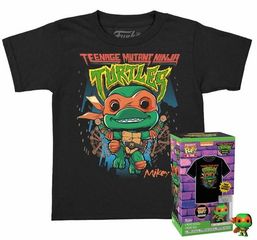 Funko Pocket Pop!  Tee (Child): Teenage Mutant Ninja Turtles Mutant Mayhem - Michelangelo Vinyl Figure and T-Shirt (L)