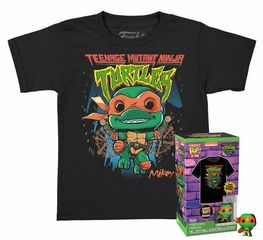 Funko Pocket Pop!  Tee (Child): Teenage Mutant Ninja Turtles - Michelangelo Vinyl Figure and T-Shirt (XL)