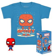 Funko Pocket Pop! Tee (Child): Marvel - Holiday Spiderman Vinyl Figure T-Shirt (L)