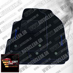 FIAT BRAVO 2007-2015 ΠΑΤΑΚΙΑ ΜΟΚΕΤΑ SPORT LINE ΜΑΥΡΟ ME ΜΠΛΕ ΡΑΦΗ - ΜΠΛΕ ΚΕΝΤΗΜΑ  BRAVO ΣΕΤ 4ΤΜΧ