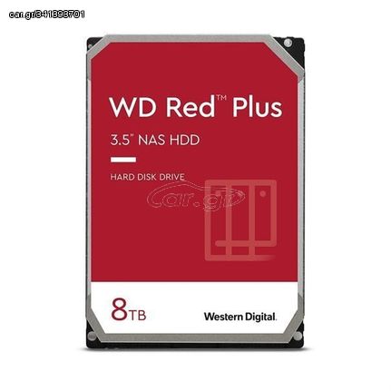 Western Digital Red Plus 8TB HDD Σκληρός Δίσκος 3.5" SATA III 5400rpm με 256MB Cache για NAS (WD80EFPX) - Πληρωμή και σε έως 9 δόσεις