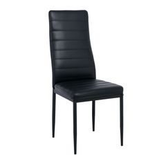 JETTA Καρέκλα Tραπεζαρίας - Μέταλλο Βαφή Μαύρο, Pvc Μαύρο, Full K/D - Συσκ.4 ΕΜ966Β,3Κ από Μέταλλο/PVC - PU  40x50x95cm  4τμχ
