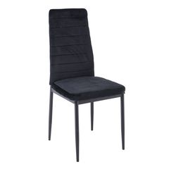 JETTA Καρέκλα Tραπεζαρίας - Μέταλλο Βαφή Μαύρο, Ύφασμα Velure Μαύρο, Full K/D -Συσκ.4 ΕΜ966Β,7Κ από Μέταλλο/PVC - PU  40x50x95cm  4τμχ