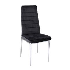 JETTA Καρέκλα Tραπεζαρίας - Μέταλλο Χρώμιο, Ύφασμα Velure Μαύρο, Full K/D -Συσκ.4 ΕΜ966Χ,7Κ Χρώμιο/Μαύρο από Μέταλλο/PVC - PU  40x50x95cm  4τμχ