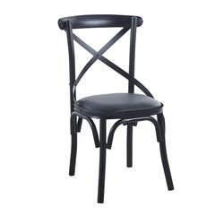 MARLIN Καρέκλα Τραπεζαρίας Μέταλλο Βαφή Μαύρο, PU Μαύρο Ε5147,3 από Μέταλλο/PVC - PU  52x51x86cm  4τμχ