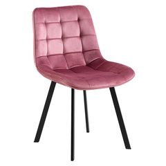 MYRIAM K/D Καρέκλα Τραπεζαρίας Μέταλλο Βαφή Μαύρο, Ύφασμα Velure Απόχρωση Dirty Pink ΕΜ7913,1Κ Μαύρο/Ροζ από Μέταλλο/Ύφασμα  50x56x83cm  4τμχ