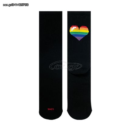 Κάλτσες Καρδιά Pride Αθλητικές Μαύρο - 36/40 - Love Your Socks