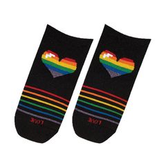 Κάλτσες Καρδιά Pride Μαύρο Χαμηλές - 36/40 - Love Your Socks