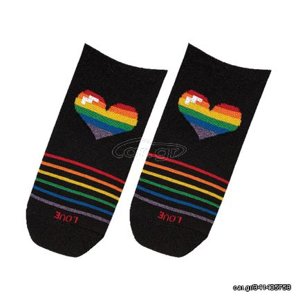 Κάλτσες Καρδιά Pride Μαύρο Χαμηλές - 41/46 - Love Your Socks