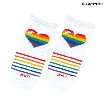 Κάλτσες Καρδιά Pride Λευκό Χαμηλές - 36/40 - Love Your Socks