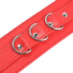 BDSM RED FAUX LEATHER ANKLE CUFFS-thumb-7